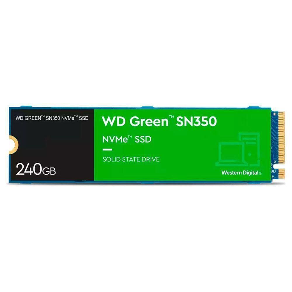 Ssd 240gb Western Digital Green Sn350, Pcie Gen3, M.2 2280, Leitura/grav. 2400/900mb/s - Wds240g2g0c