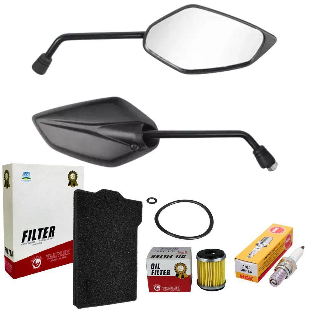 Filtro Ar/oleo+vela+retrovisor Fazer 250 Lander 250 Até 11