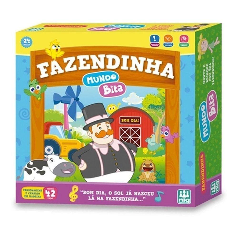 Brinquedo Fazendinha Mundo Bita Peças Em Madeira Nig