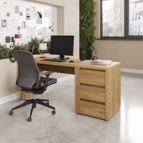 Conjunto Home Office 2 Peças 1 Mesa 120cm 1 Gaveteiro CabeCasa MadeiraMadeira Rovere
