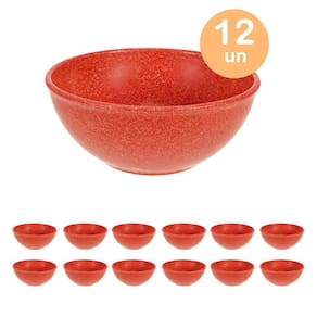 12un TIGELA 500ml BOWL CUMBUCA VASILHA SOPA CALDO VERMELHO