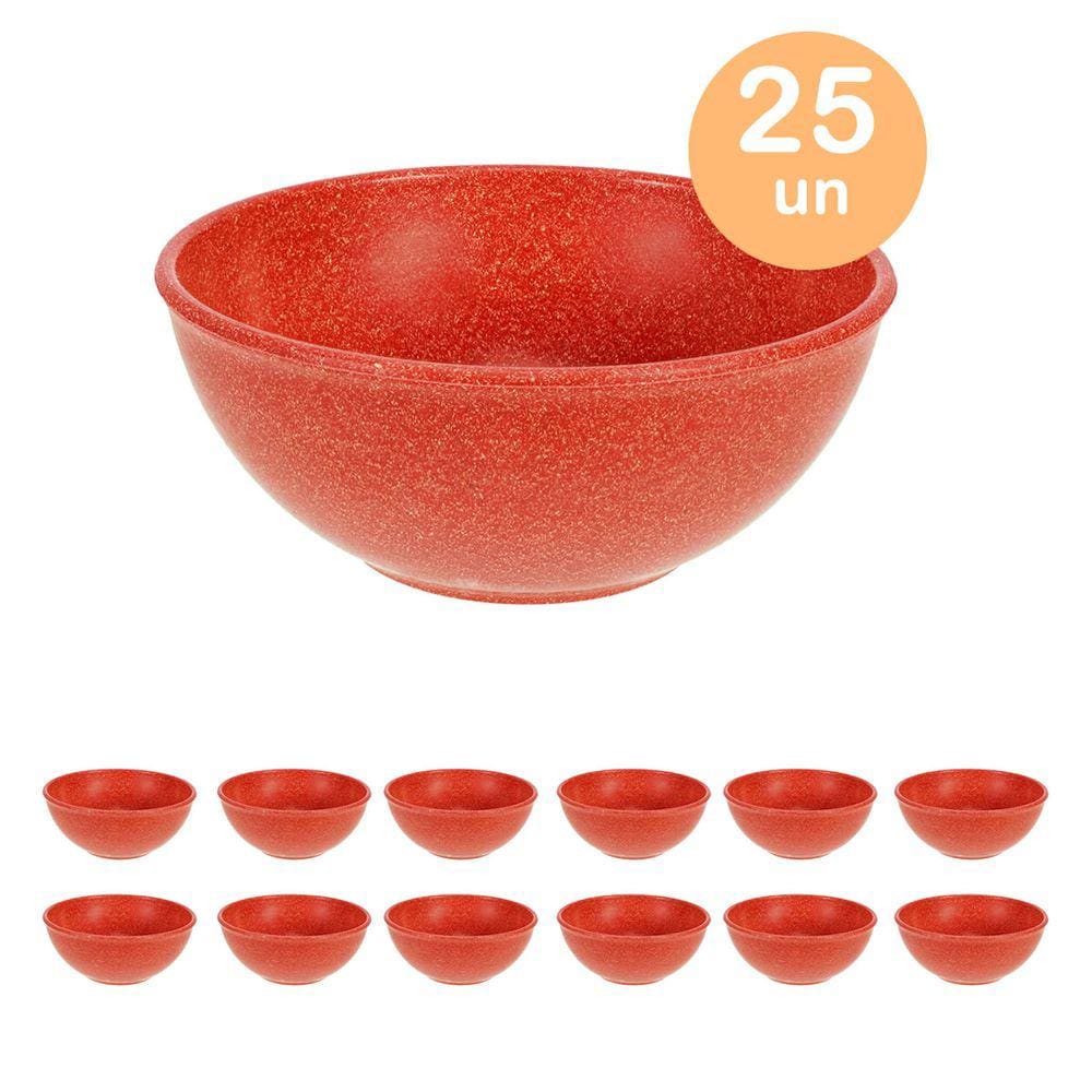 25un TIGELA 500ml BOWL CUMBUCA VASILHA SOPA CALDO VERMELHO
