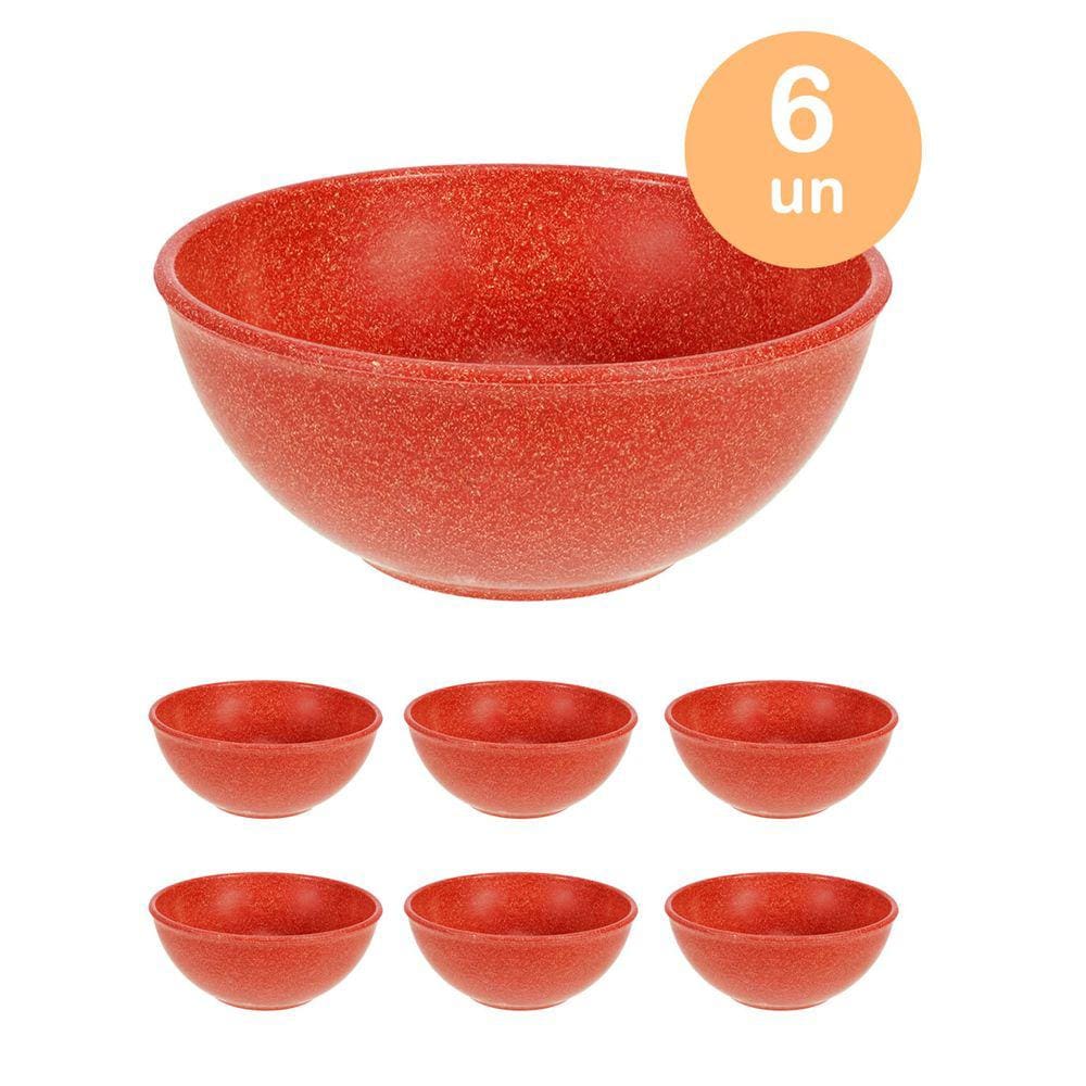 6un TIGELA 500ml BOWL CUMBUCA SOPA CALDO VERMELHO