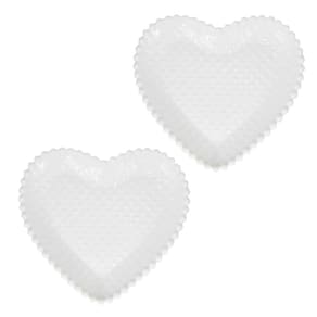 2Un Prato Petiscos Porcelana Coracao 2 Tamanhos Ball Edge