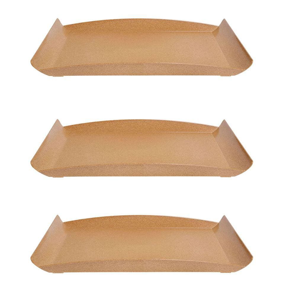 3un BANDEJA ZEN PETISQUEIRA  34X18CM TRAVESSA MARROM CLARO