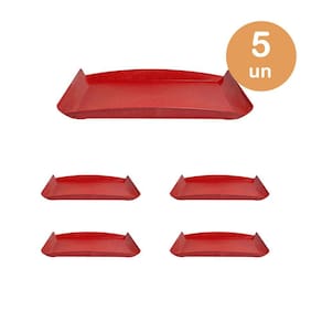 5un TRAVESSA ZEN PETISQUEIRA 34X18CM ECOLÓGICA VERMELHA