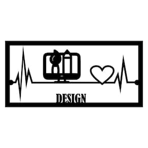 Quadro Design 60cmx29cm - Cria Arte Laser Preto