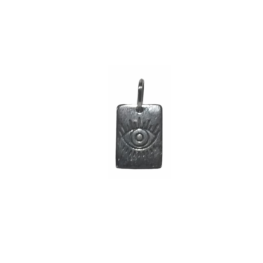 Pingente Placa Olho Grego de Prata 925