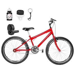 Bicicleta Infantil Aro 24 Aero E Acelerador Vermelha E Preta
