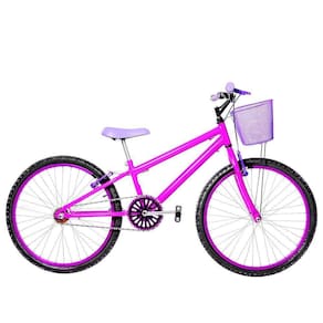Bicicleta Infantil Feminina Aro 24 Alumínio Pink E Violeta