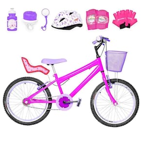 Bicicleta Infantil Aro 20 Aero Pink e Lilás
