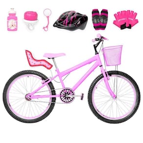 Bicicleta Infantil Feminina Aro 24 Aero Kit Premium Rosa