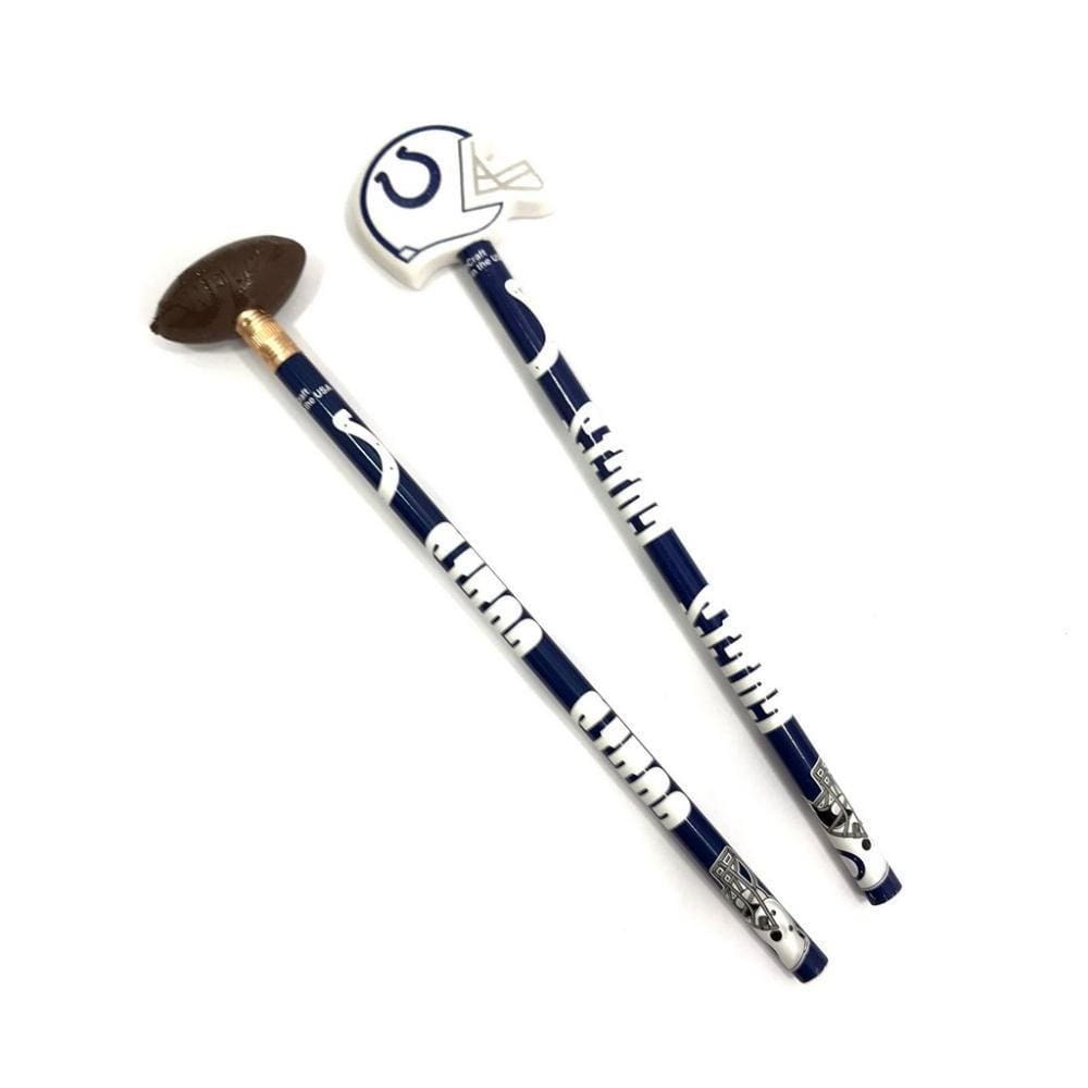 Kit 2 Lápis E Borrachas Nfl Indianapolis Colts