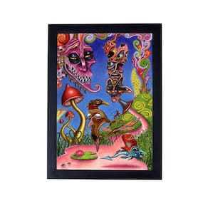 lindo presente quadro poster com moldura psicodelico P8327
