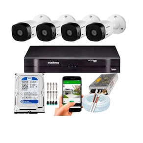 Kit 4 Câmeras Intelbras 1120b Dvr 4 Canais Lançamento - Com Hd 500gb