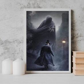 Quadro Decorativo Exú Capa Preta 45X34Cm - Com Vidro