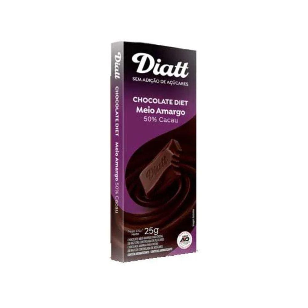 Chocolate Diatt Zero Meio Amargo 50% Cacau 25g