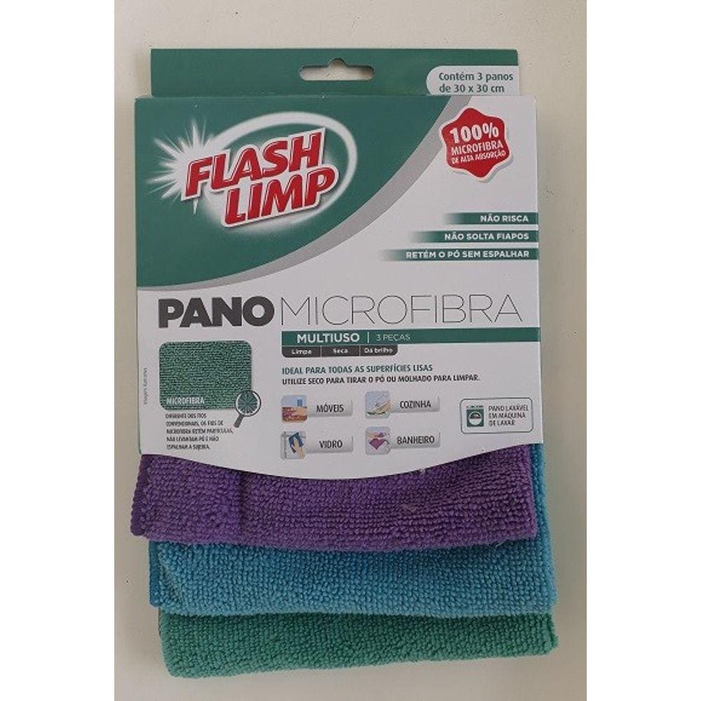 Pano Multiuso em Microfibra 30x30 FlashLimp