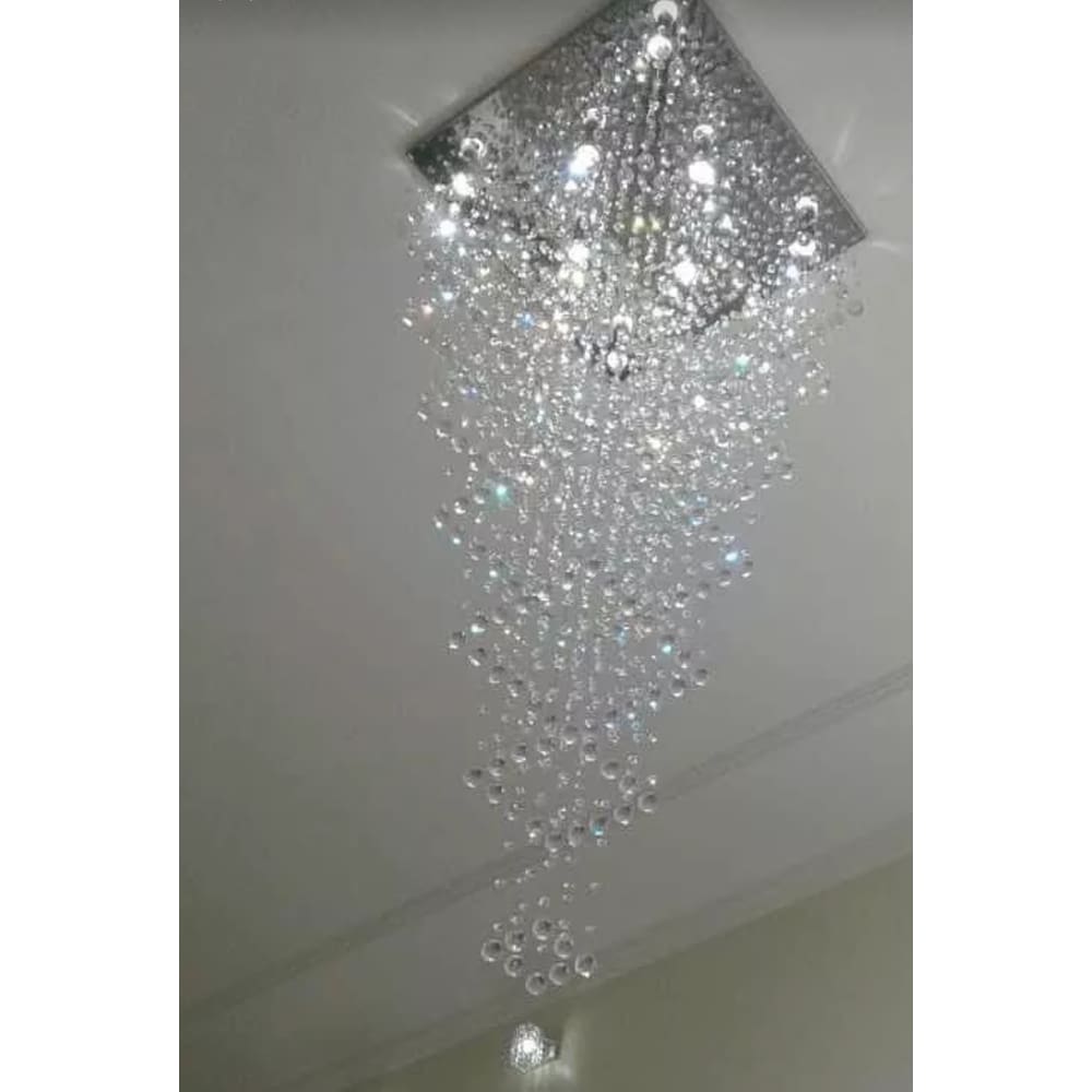 Lustre De Cristal Verdadeiro k9, Com Base De Inox 70x70cm