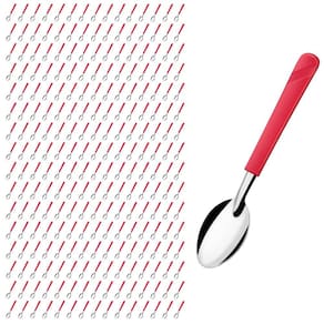 Kit 240 Colheres Linha Luna Vermelho Aço Inox Sorvete Buffet