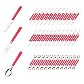 72 Talher Faca Garfo Colher Inox Vermelho Linha Luna Casa