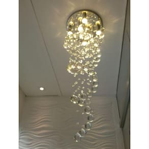 Lustre De Cristal Espiral Com Base De 50cm De Diâmetro