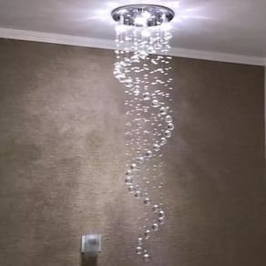 Lustre De Cristal K9 P/vão De Escada Com 04 Lampadas Gu10