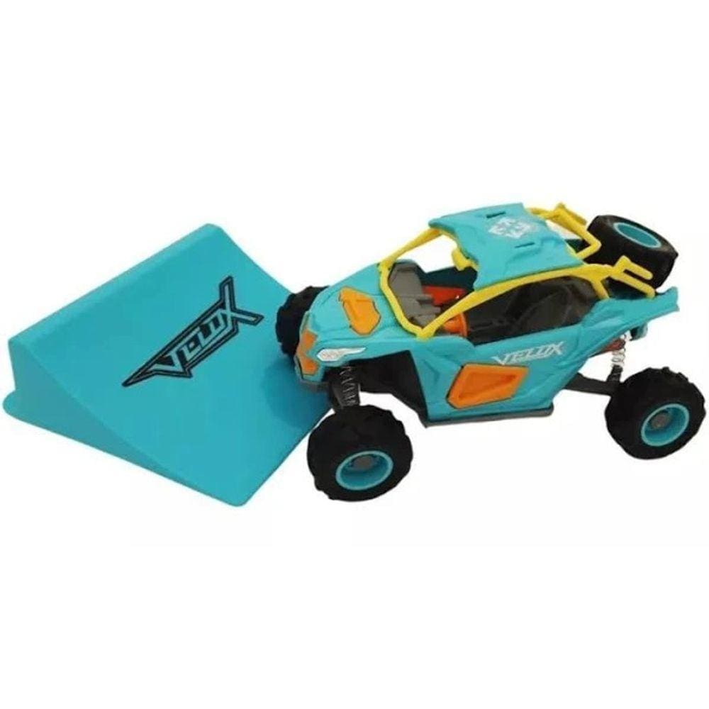 Carrinho de Brinquedo Miniatura BUGGY Quadriciclo C/ Rampa Usual 629 Azul