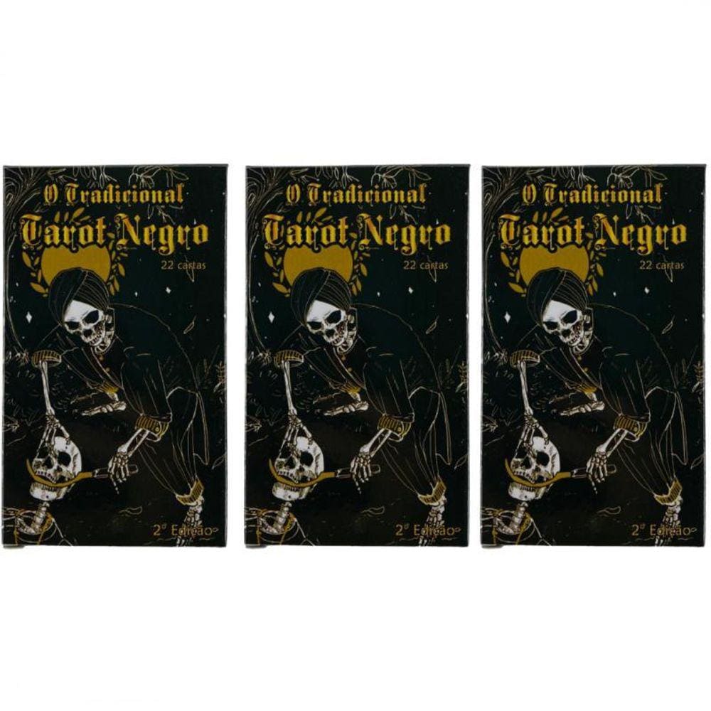 Kit Atacado Com 3 Baralhos O Tarot Negro 22 Cartas 2 Ed
