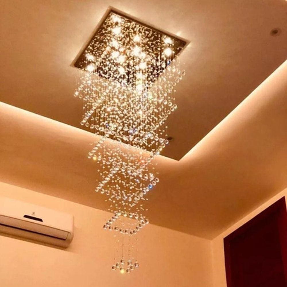Lustre De Cristal P/ Pé Direito Duplo Com até 4 Metros De Altura