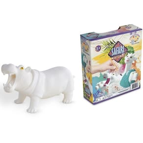 Brinquedo para Pintar Colorir Safari Hipopotamo Adijomar