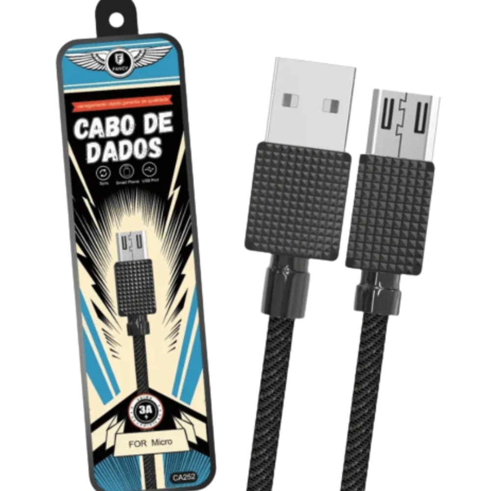 Cabo Dados USB Micro USB V8 Turbo 3A Fancy CA252