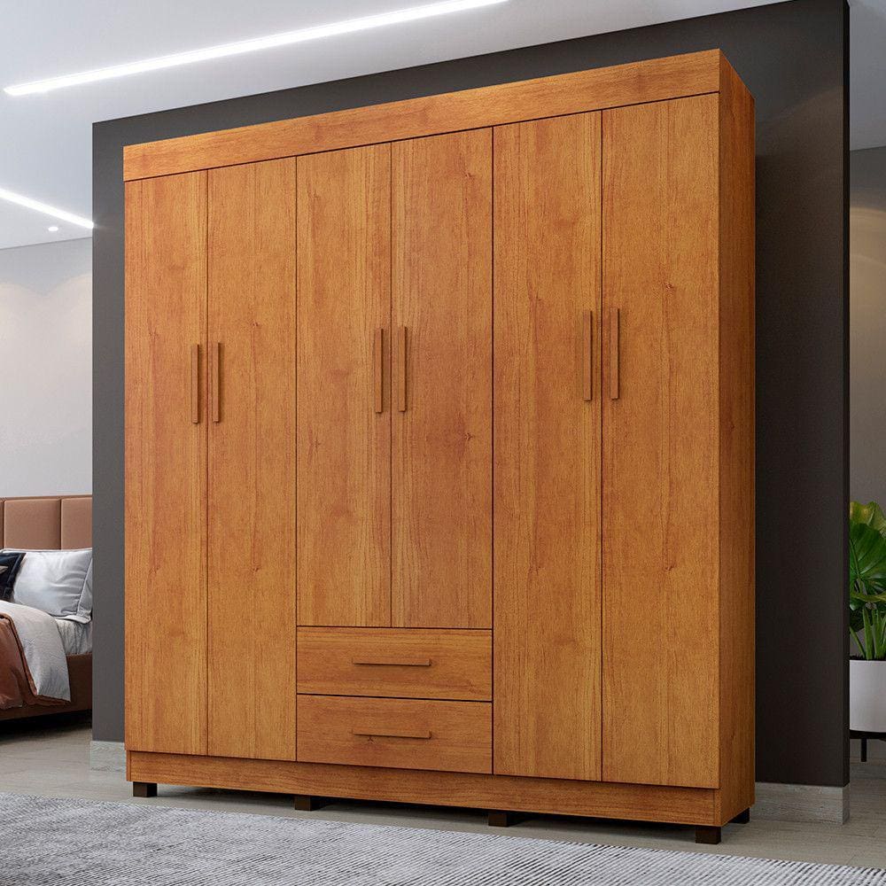 Roupeiro Copacabana New 6 Portas 2 Gavetas Benetil Móveis