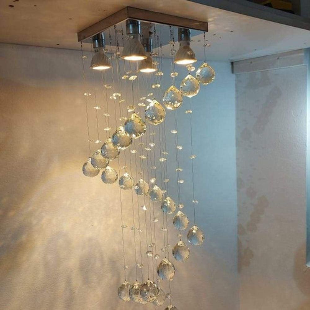 Luminária Em Cristais Legítimos K9 Para Recepção Em Espiral