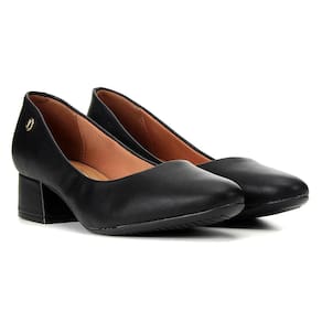 Scarpin Vizzano Boneca Bico Redondo Salto Baixo - Preto