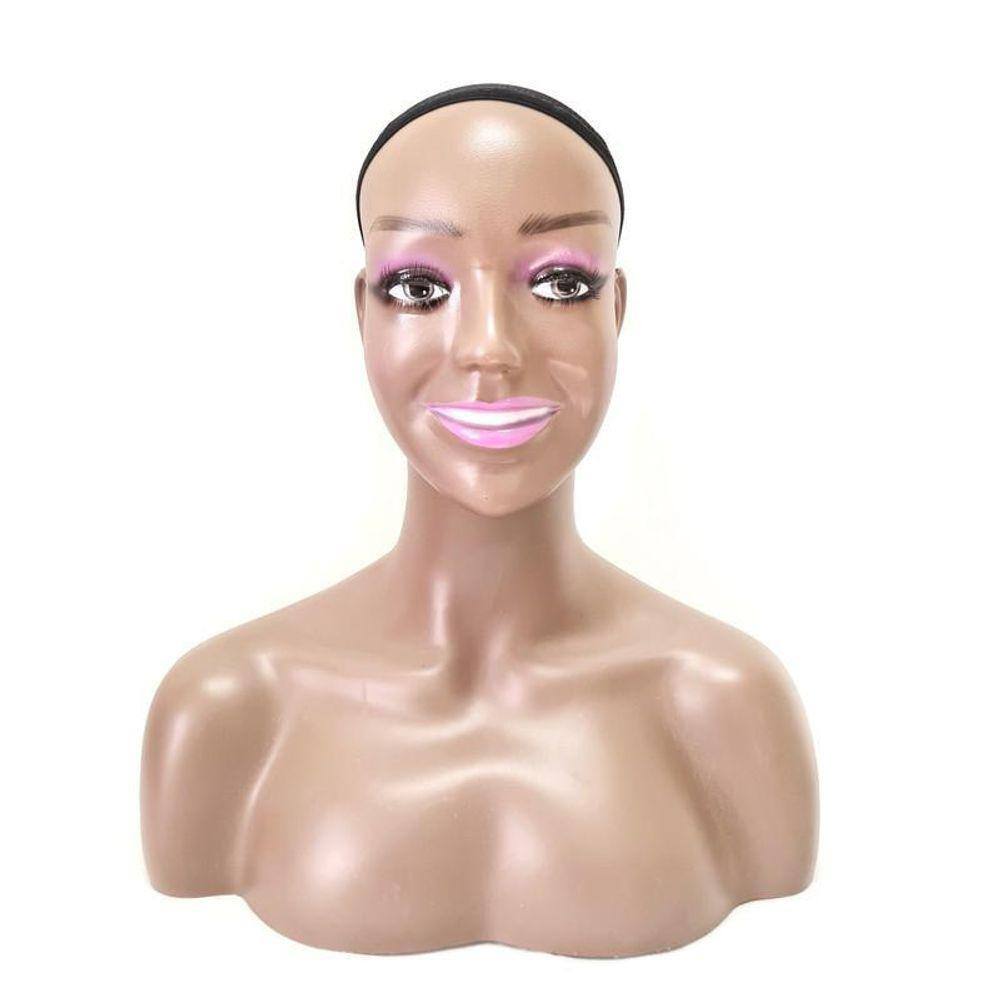 Cabeça De Boneca Para Expor Com Ombro Peruca Sorrindo