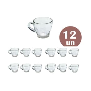 Kit 12un Xicara de Vidro Caneca Style Marocco 90ml Café chá