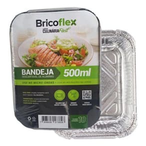 50 Bandeja Descartável Alumínio Retangular Marmitex 500ml