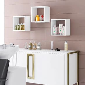 Kit 3 Nichos de Parede Quadrado 30x30 AJL Branco - AJL Móveis