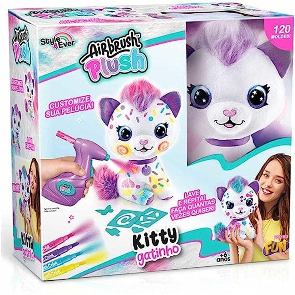 Pelucia - Airbrush Plush - Kitty Gatinho Para Pintar - F0110-3 BARAO