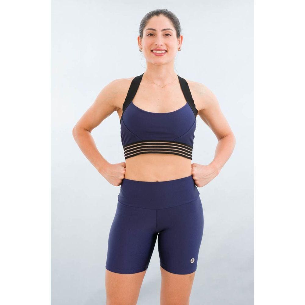 Bermuda Fitness Feminina Color Azul Marinho