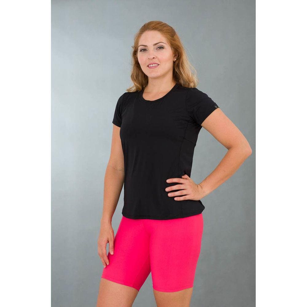 Camiseta Feminina Fitness Preta Lean