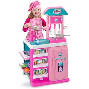 Cozinha Gourmet Infantil Completa Rosa Sai Água Magic Toys 8016