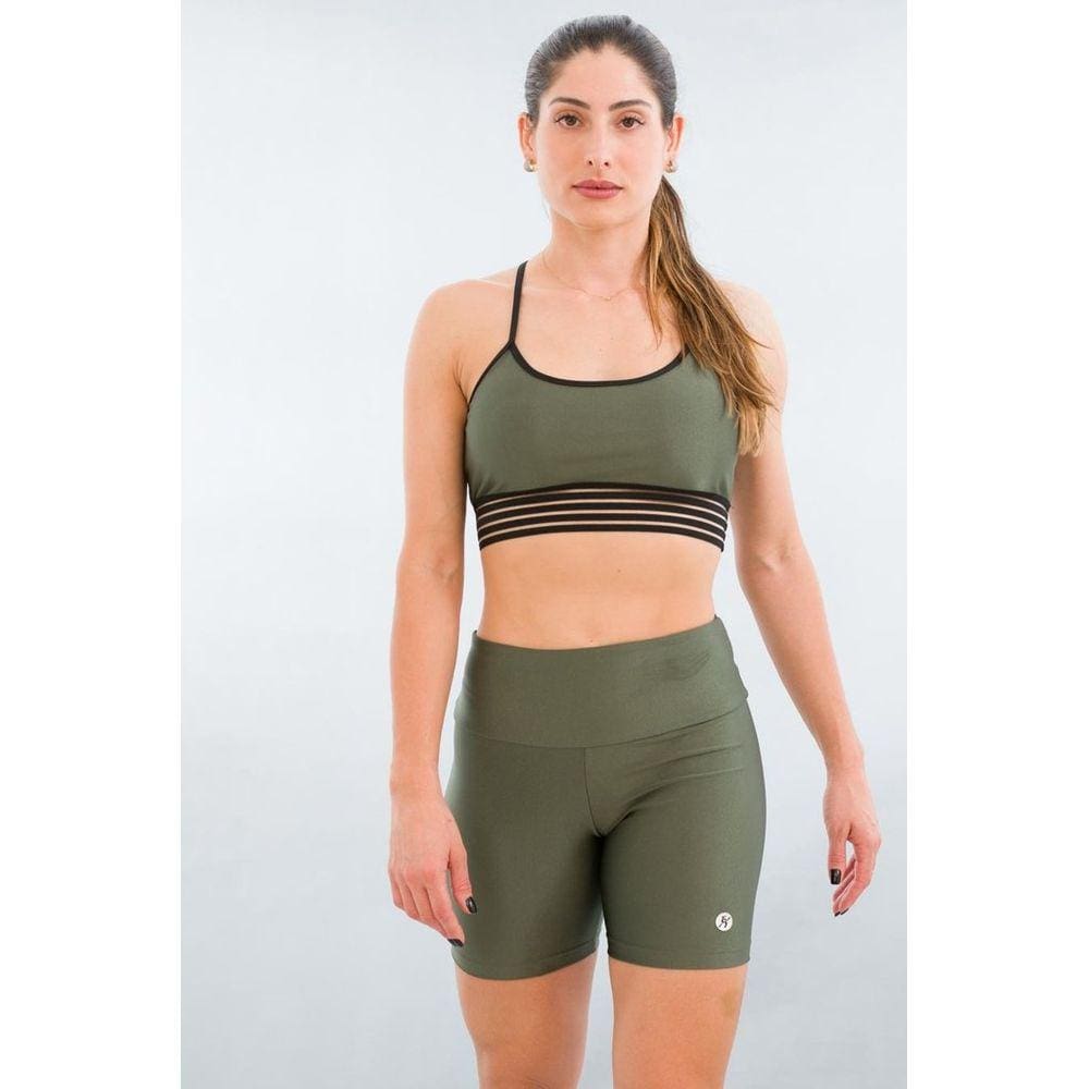 Bermuda Fitness Feminina Color Verde Croco