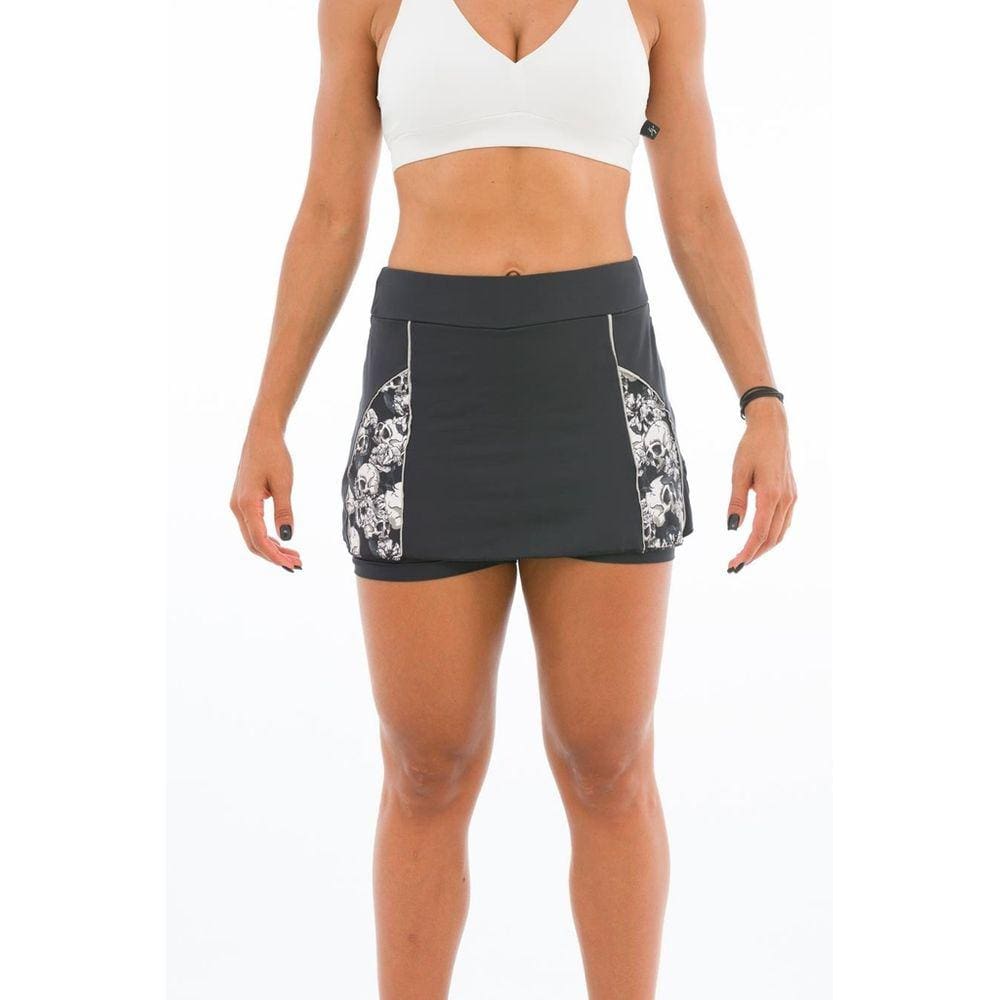 Short Saia Fitness Preto Skull Light