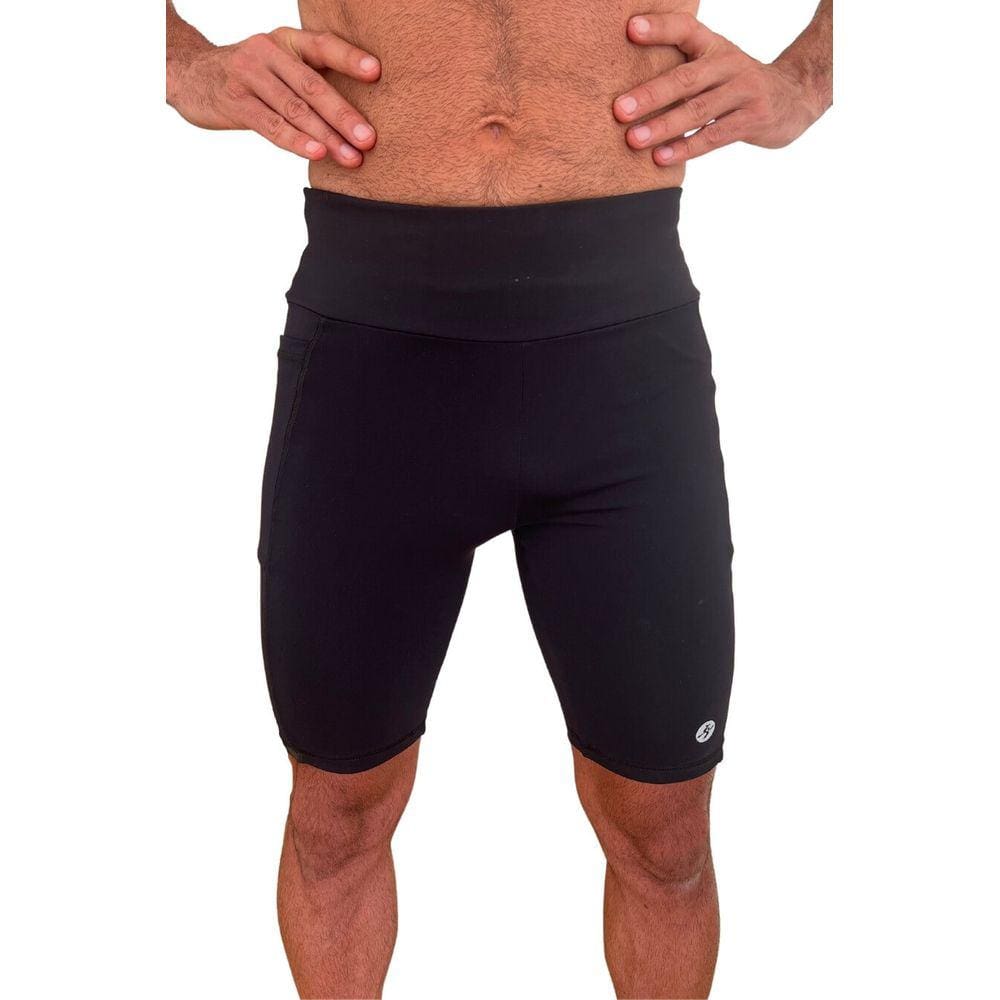 Bermuda Fitness Masculina Preta de Compressão Run