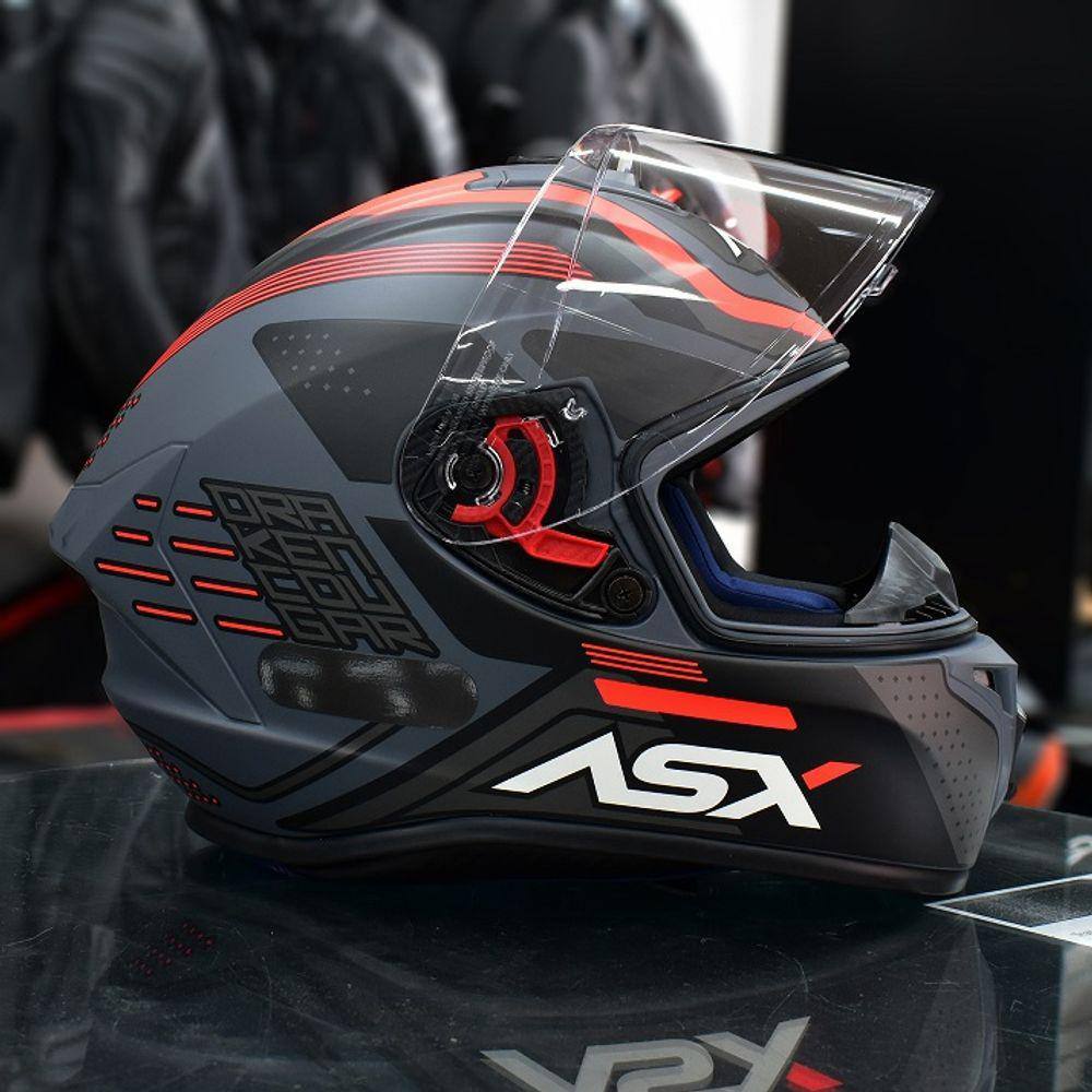 Capacete Masculino Fechado Asx Cougar Vermelho | Ponto