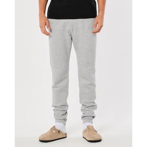 Calça De Moletom stacked skinny jogger Hollister Cinza