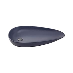 Cuba De Apoio Para Banheiro Gota Slim Louça Cerâmica 76,5 cm Pingoo.casa - Cinza Fosco
