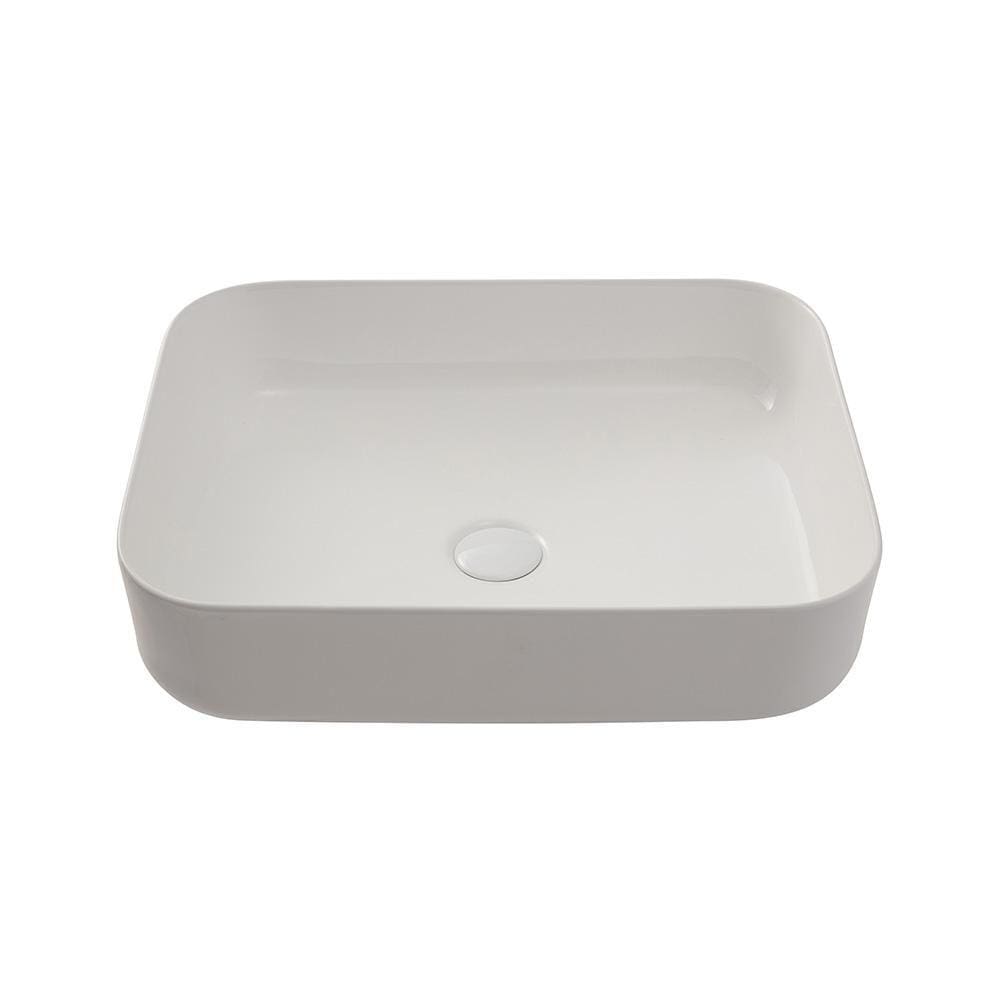 Cuba De Apoio Para Banheiro Retangular Slim Louça Cerâmica 50,5 cm Fluorita Pingoo.casa - Branco